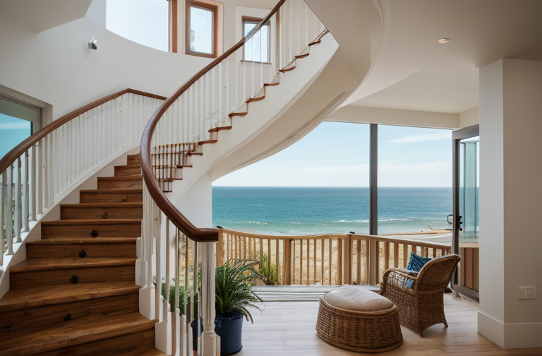 Incorporating Coastal Elements with Spiral Stairs: A Guide to Beach House Interior Design