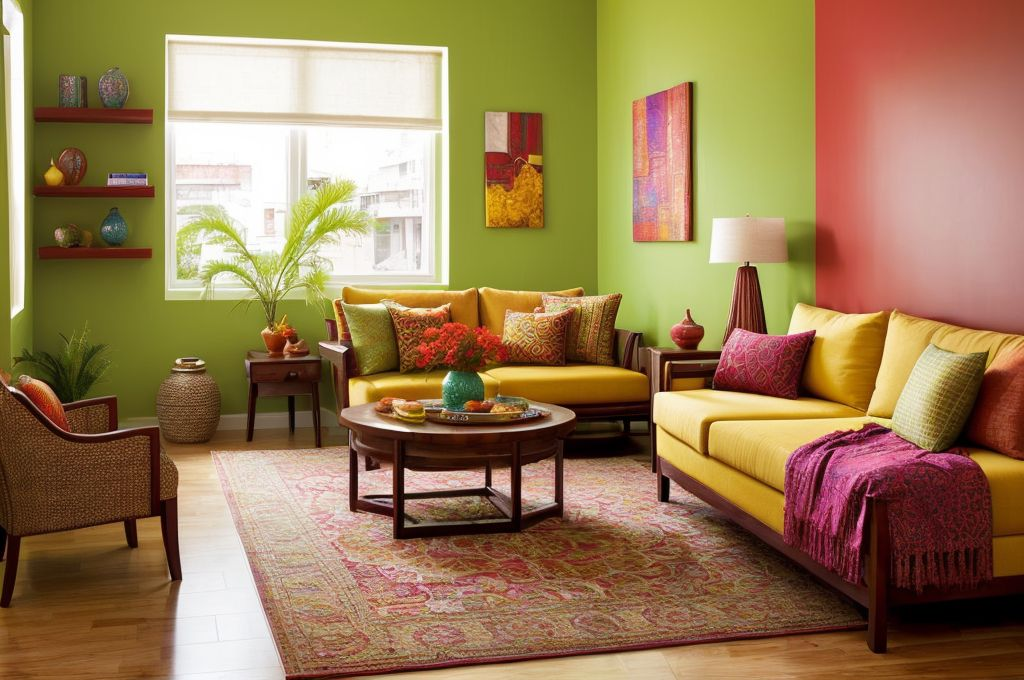Creating a Vibrant yet Comfortable Living Space: Tips for Small Rooms, Color Choices, and Budget-friendly Indian-inspired Decor