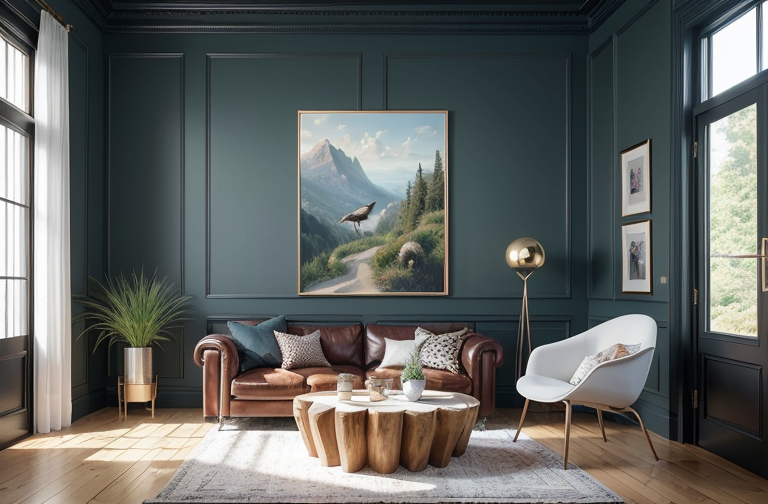 Mastering Modern Aesthetics: Enhancing Home Interiors with Layered Rugs, Artwork, and Natural Elements
